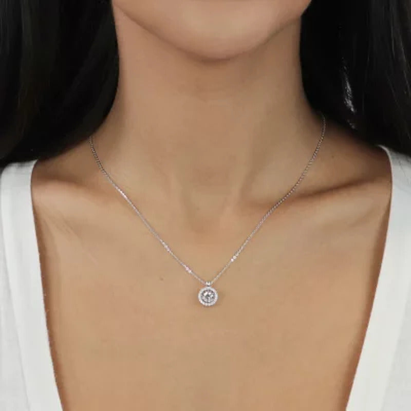 925 Sterling Silver Dancing Lab Created White Sapphire Pendant and Earring Set