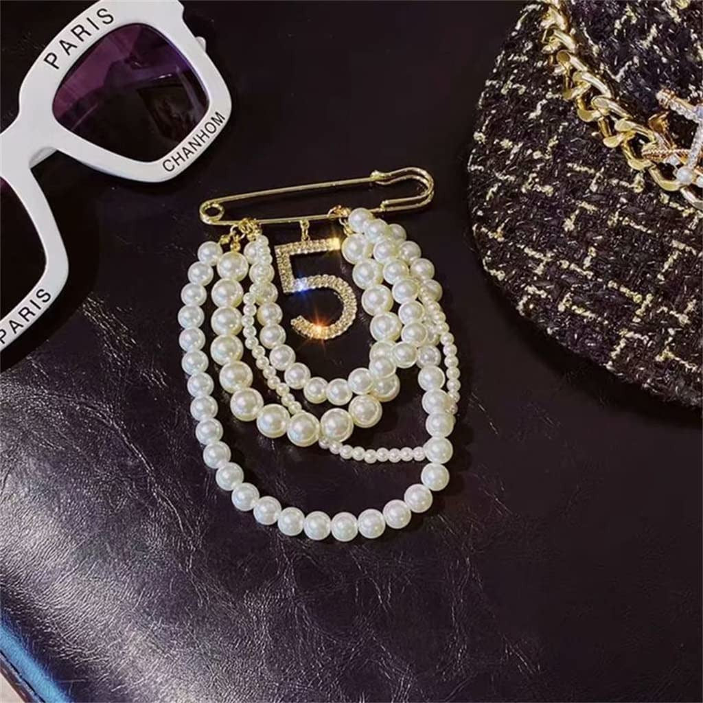 CXDTBH Heavy Industry Pearl Tassel Brooch Fashion Temperament Atmosphere Brooch