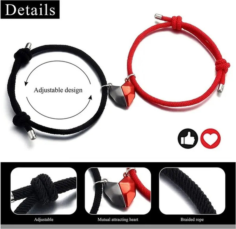 4Pcs/Set Two Souls One Heart Matching Necklaces Bracelets for Couples Creative M
