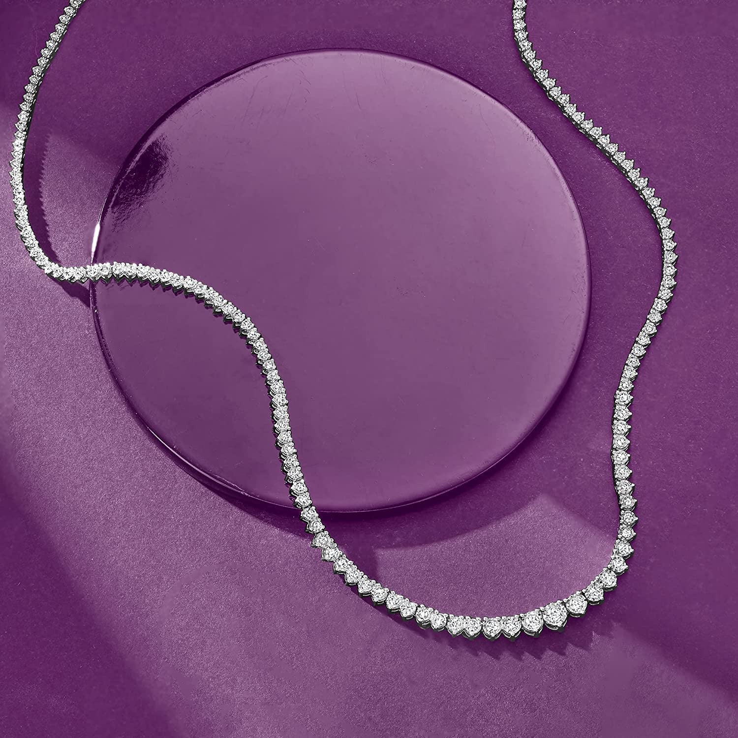 3.00 Ct. T.W. Diamond Tennis Necklace in Sterling Silver