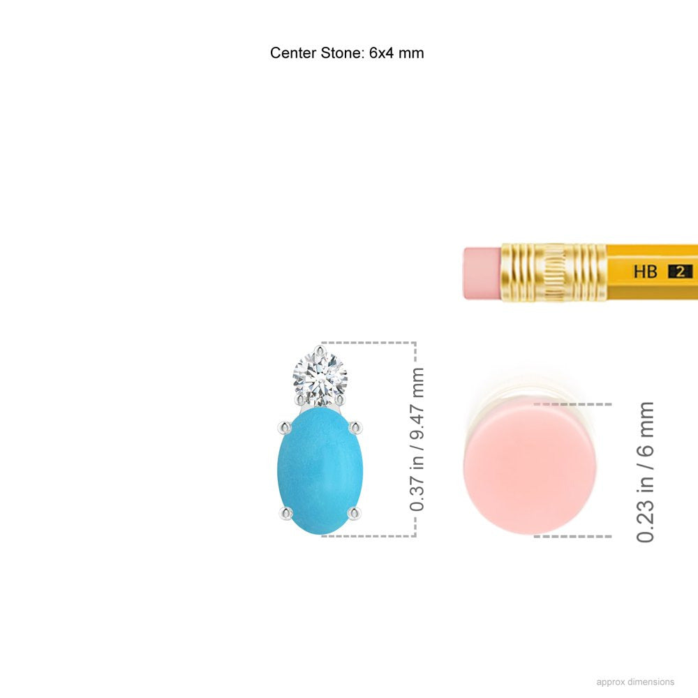 ANGARA Natural Turquoise Solitaire Pendant Necklace for Women, Girls in Sterling