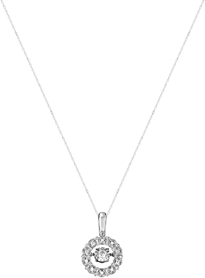 Sterling Silver Diamond Necklace with 18 I