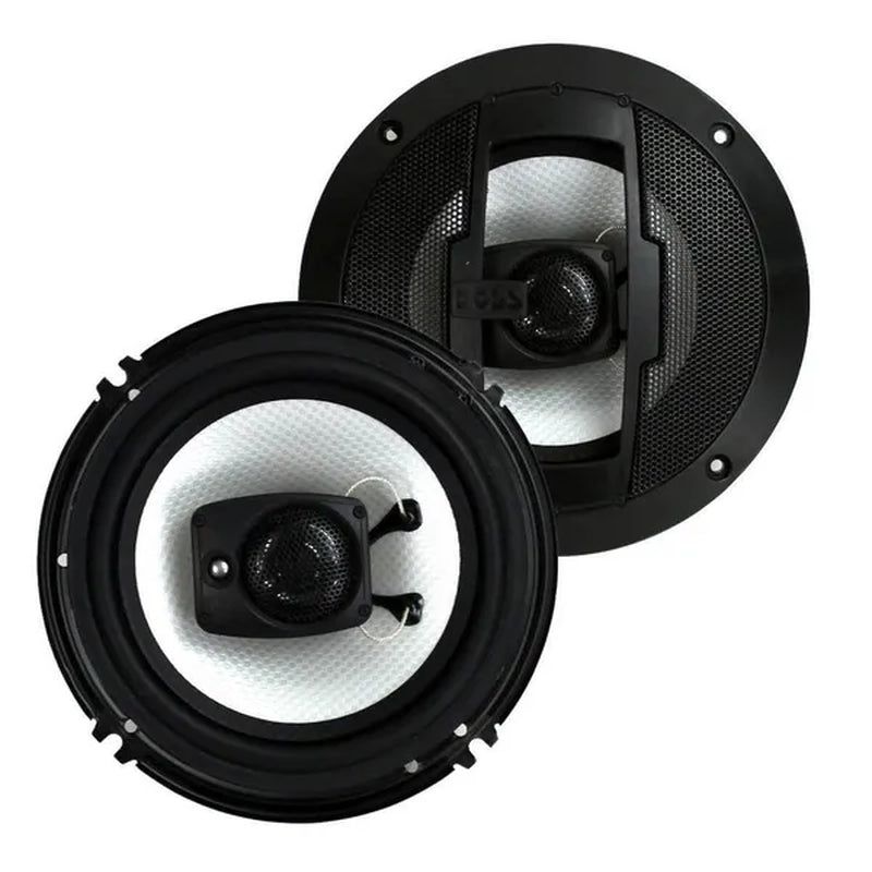 Boss R63 6.5 Inch 300W 3 Way Car Audio Coaxial 4 Ohm Stereo Speakers (Pair)