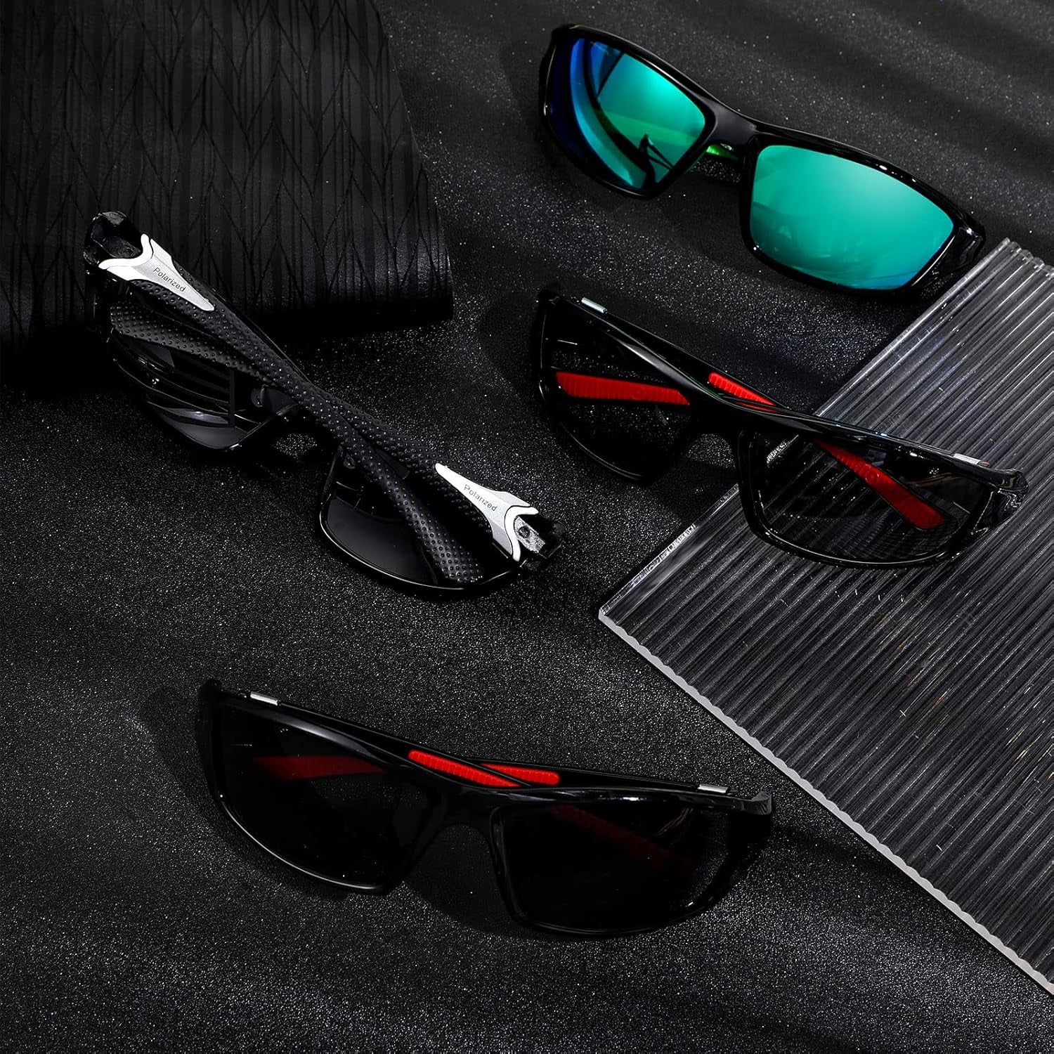4 Pairs Men Polarized Sunglasses with UV Protection Driving Glasses Sports for Sport Outdoor Activities