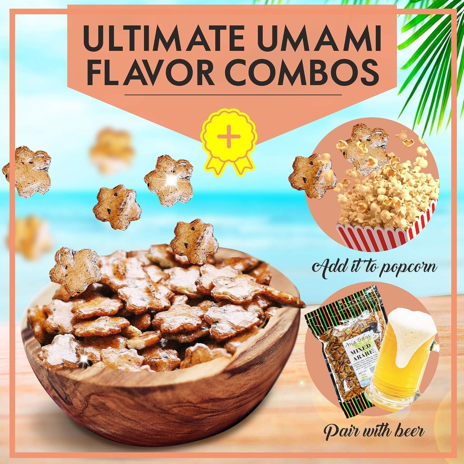 Asia Trans Mixed Arare Rice Crackers - Hawaiian Favorite - Sweet & Salty Japanese Crunchy Gourmet Trail Mix Snack