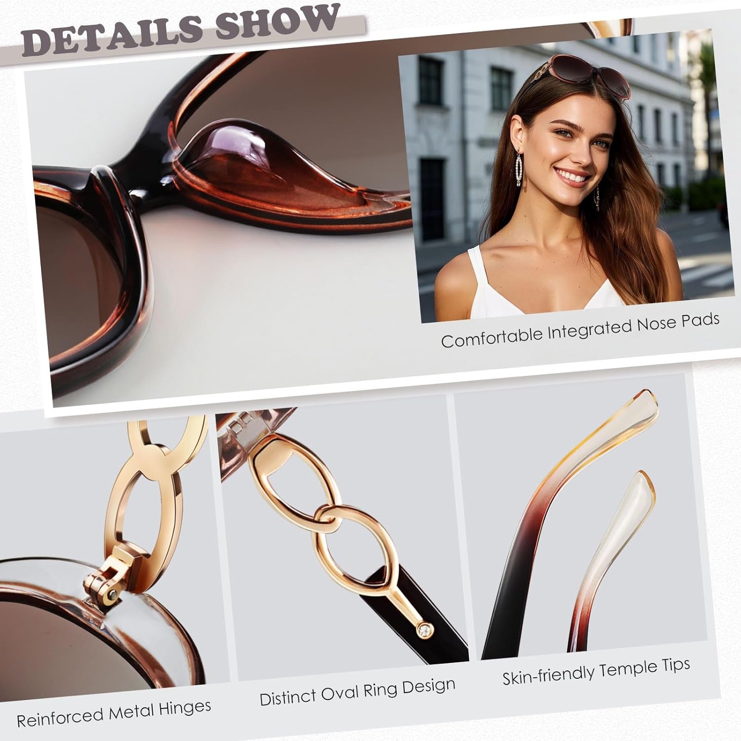 Sunglasses Womens Polarized Trendy Oversized Sun Glasses Fashion Ladies Shades 100% UV400 Protection S85