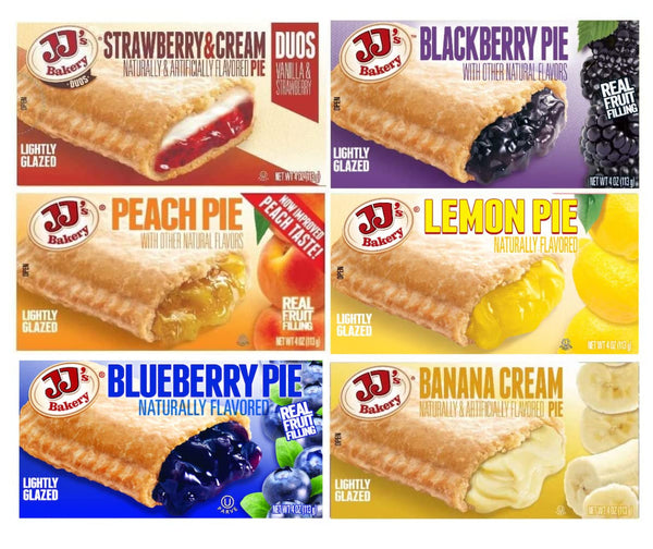 Assorted Variety Pack Snack Pies, Individual Dessert, Fresh-Baked, Perfect for Snacks, Nut-Free, Kosher Parve, 4 Oz Each (Pack of 6)