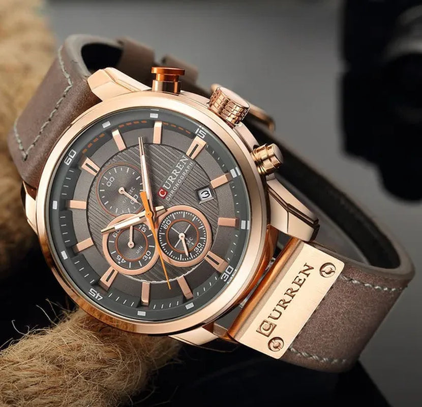 Men's CURREN 8291 Analog Digital Army Military Watches Leather Sports Watch Quartz Wristwatch