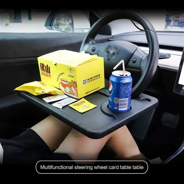 2021 Upgrade Version  Car Tray Computer Desk Automobile Supplies Steering Wheel Large Calorie Table Beverage Rack Writing Desk Drink Food Cup Tray Holder Stand Desk