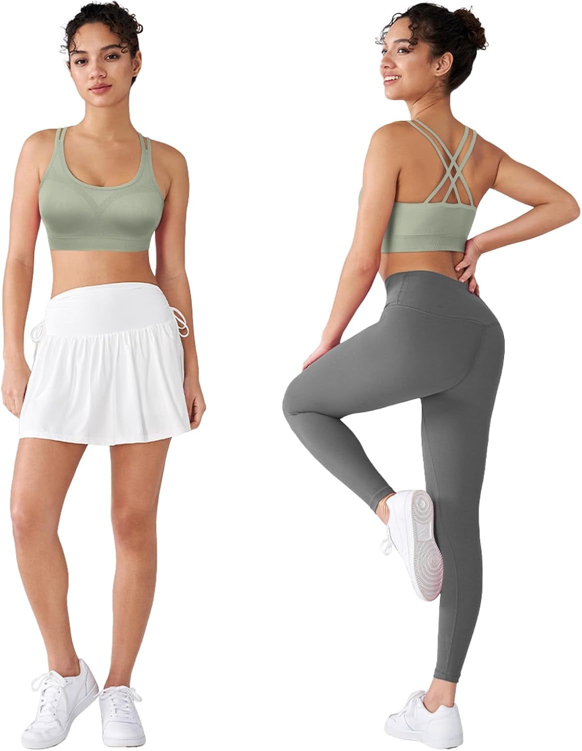 Cross Back Sports Bra for Women Padded Strappy Yoga Bra Medium Support Workout Bra for Athletic Gym Fitness 3 Pack
