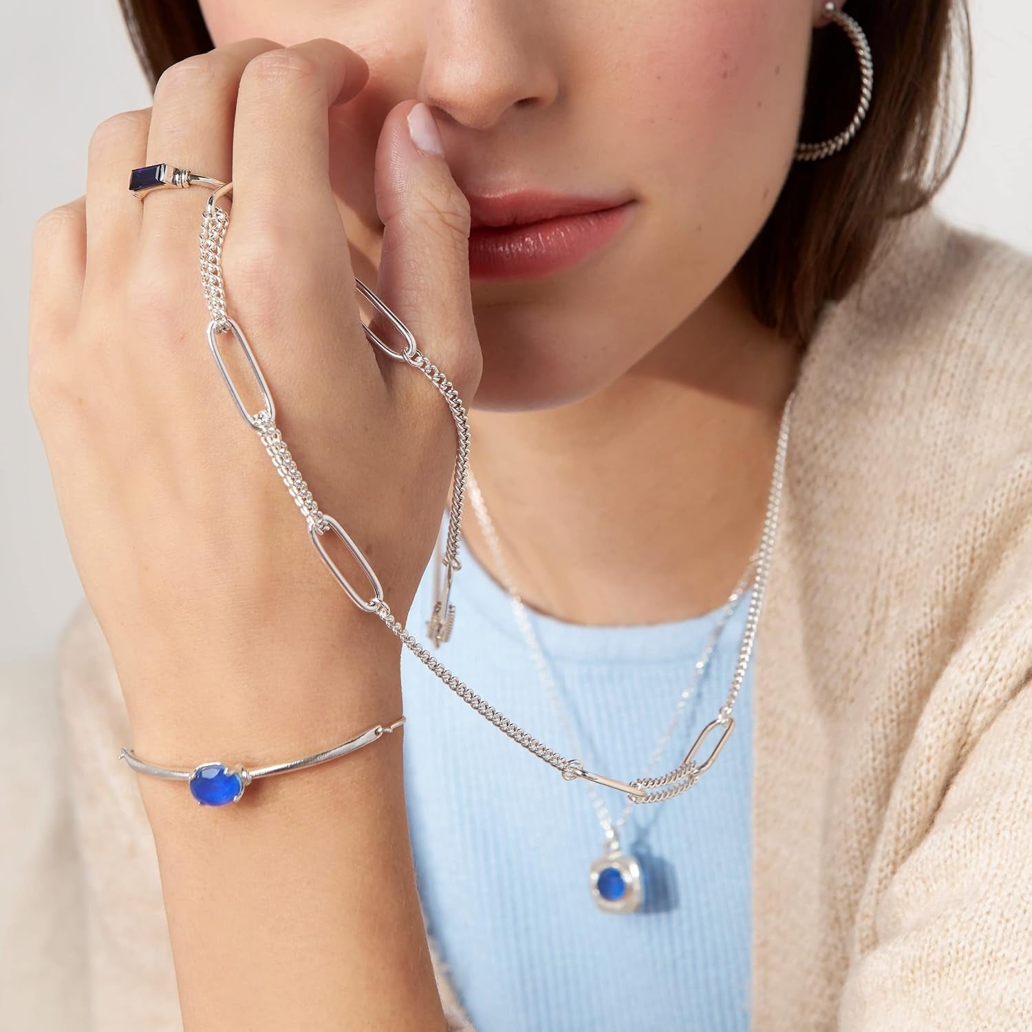 'Mediterranean Blue' Sterling Silver Lab-Created Sapphire Ring