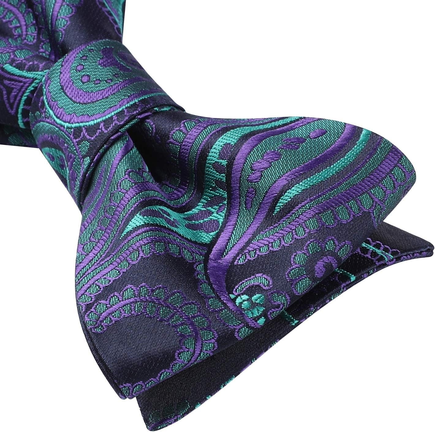 Bow Ties for Men Floral Bowties Mens Self Tie Bow Tie Handkerchief Jacquard Woven Bowtie Pocket Square Set