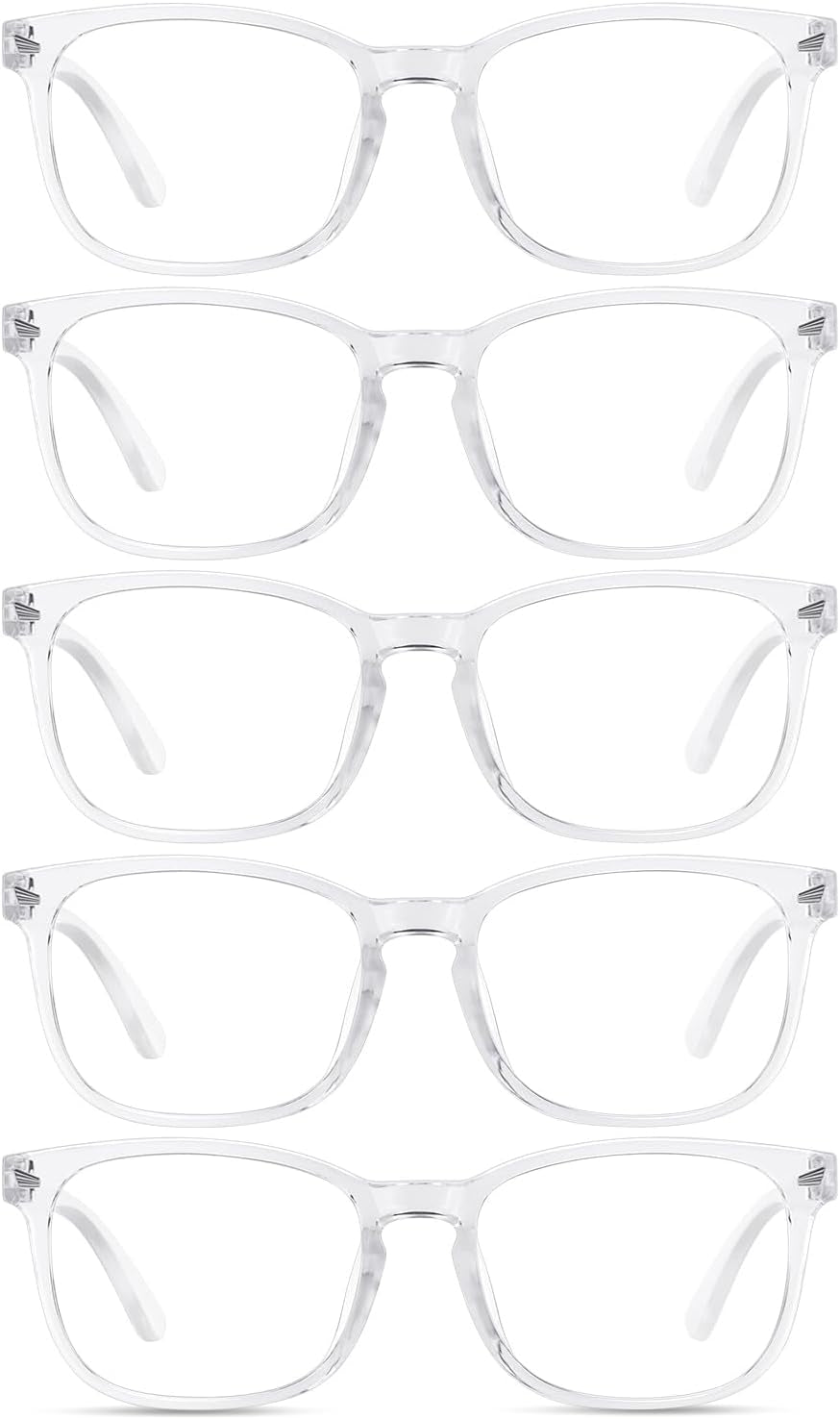 Blue Light Blocking Glasses, Computer Reading/Gaming/TV/Phones Glasses for Men Women,Anti Eyestrain UV Glare (5 Pair)