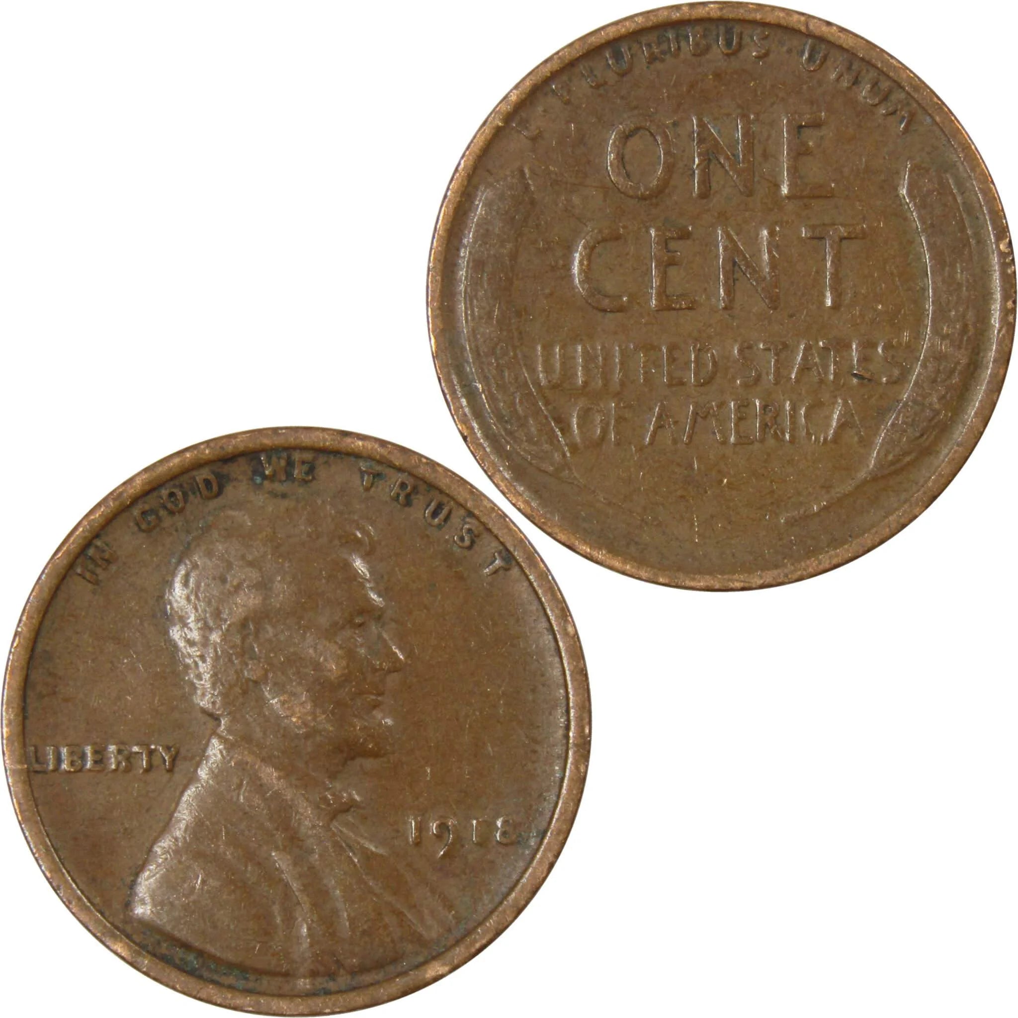 1918 Lincoln Wheat Cent AG about Good Bronze Penny 1C Coin Collectible Master Coins
