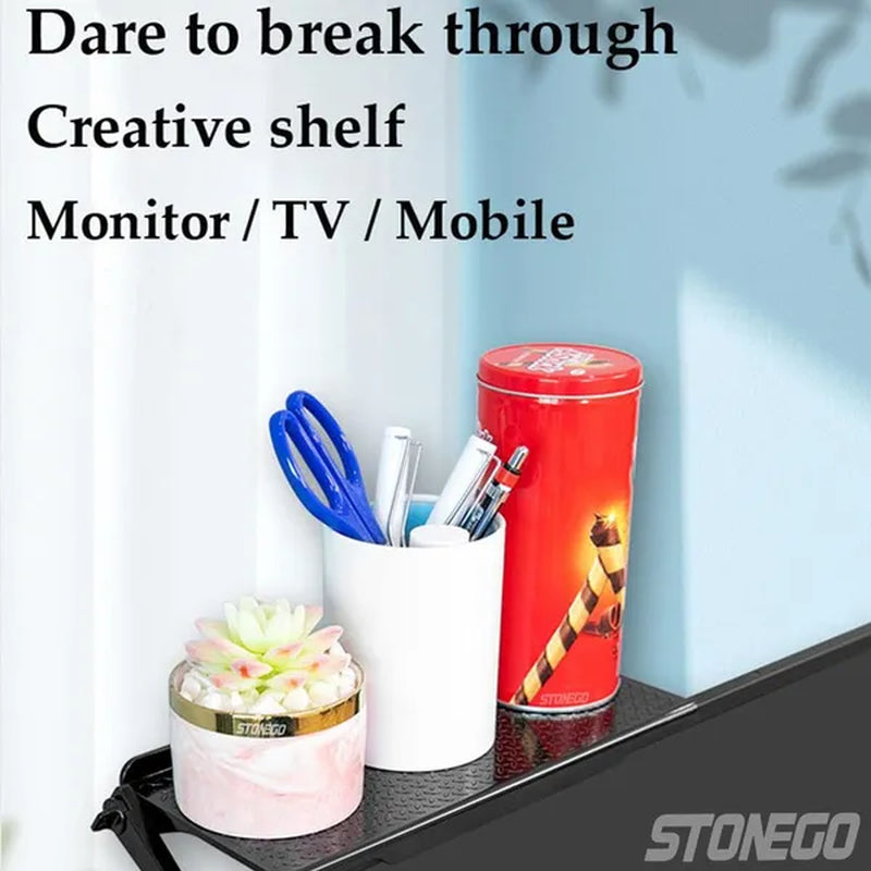 TV Monitor Rack Screen Top Storage Shelf Holder Home Storage Computer Multi-functional Organizer Bracket (Only Shelf) S/L 1PC