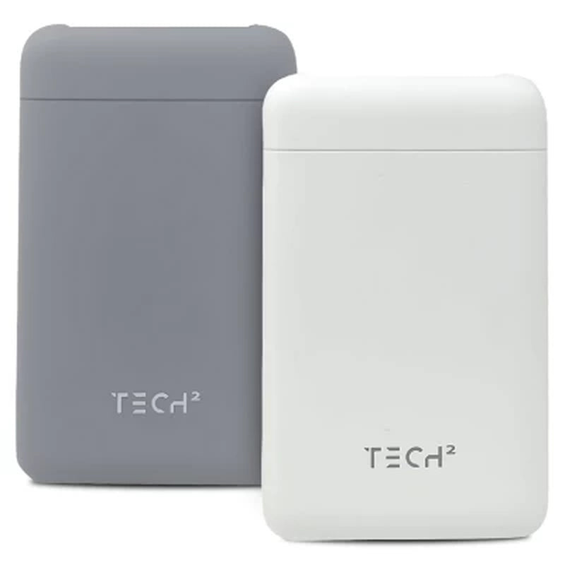 Tech Squared10K Mah Power Bank with USB-C PD 20W and USB-A, 2 Pk.
