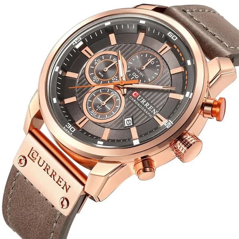 Men's CURREN 8291 Analog Digital Army Military Watches Leather Sports Watch Quartz Wristwatch