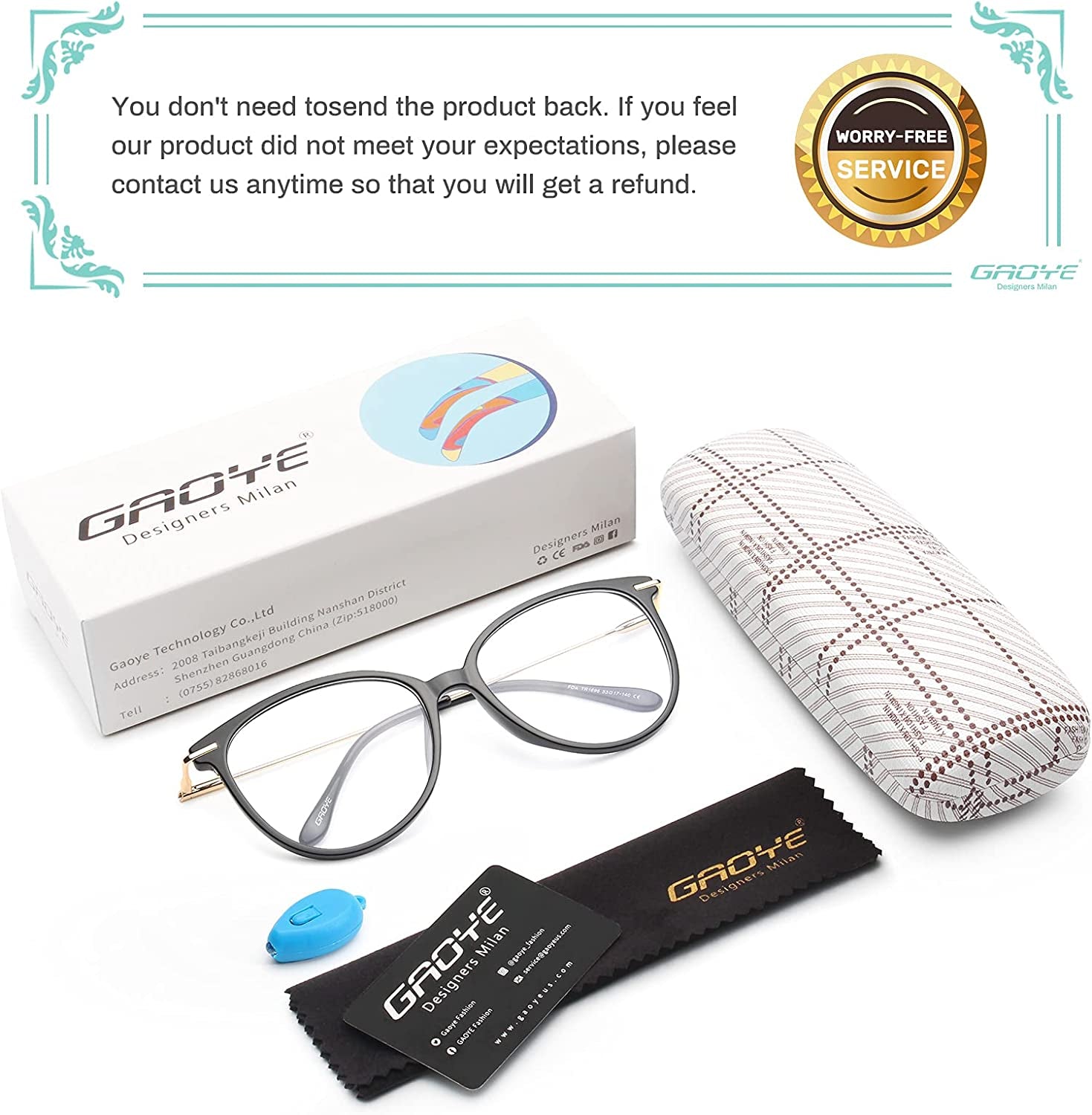 Blue Light Blocking Glasses Women/Men, Fashion Cat Eye Fake Eyeglasses UV Ray Filter Computer Gaming Glasses (Light Black Frames/Transparent Lens)