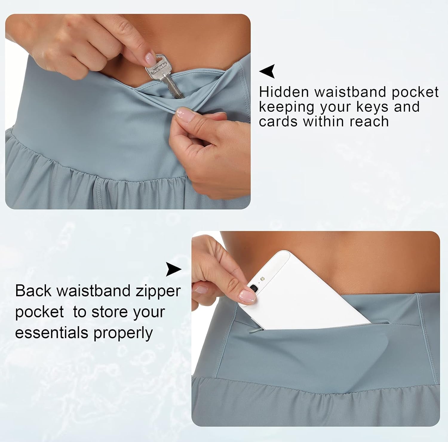 Womens High Waisted Running Shorts Quick Dry Athletic Workout Shorts with Mesh Liner Zipper Pockets