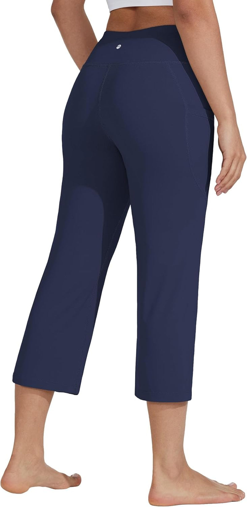 Women'S Yoga Capris Pants High Waist Leggings Crop Athletic Exercise Workout Capris Straight Leg 21"