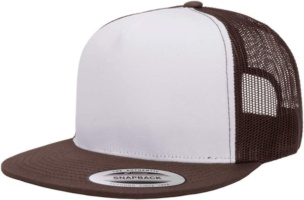 Yupoong 5-Panel YP Classic Trucker Cap | High Profile Flat Visor Snapback | OSFM | Bulk Packs Available
