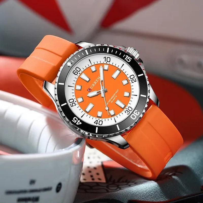 CURREN Watches For Men Luxury Silicone Strap Military Army Sports Watch Wristwatch Waterproof Luminous Male Clocks Relogio Masculino 8448