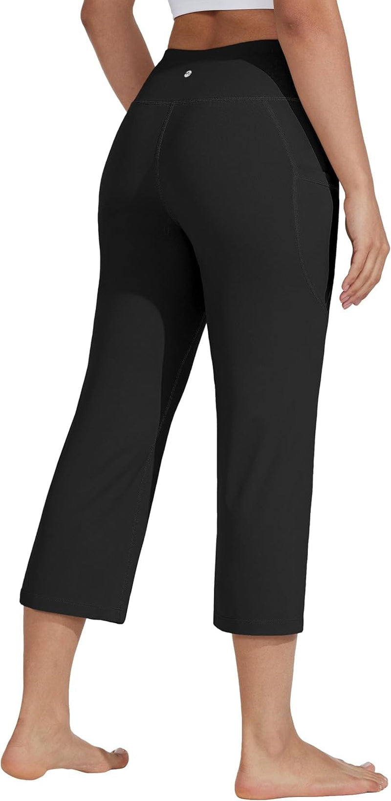 Women'S Yoga Capris Pants High Waist Leggings Crop Athletic Exercise Workout Capris Straight Leg 21"