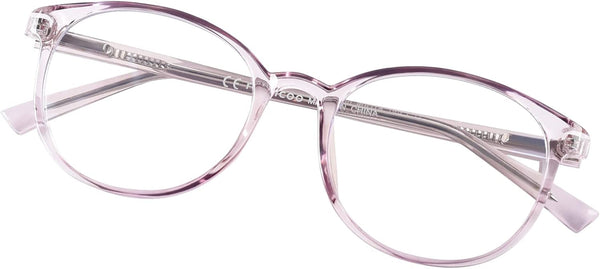Blue Light Blocking Glasses Women Men TR90 Round Computer Eyeglasses (Purple)