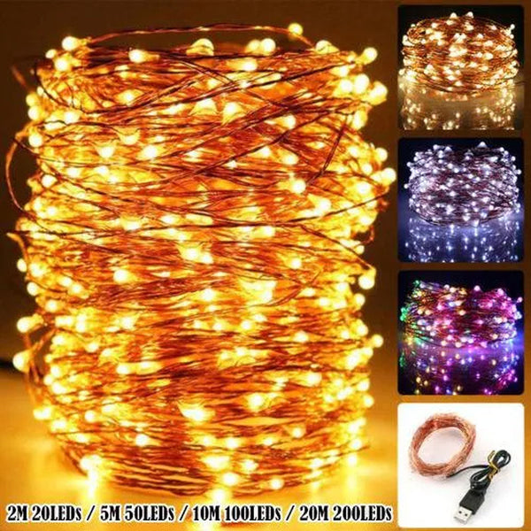 2/5/10/20M Christmas USB LED String Lightt Garland Outdoor Indoor Home Christmas Decoration Fairy Light Led Strip