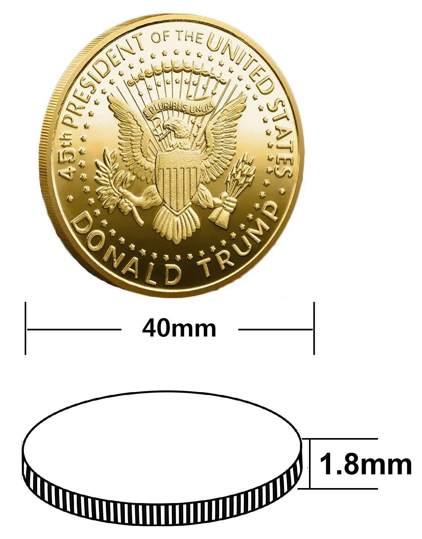 24K Gold-Plated Trump 2024 TAKE AMERICA BACK! W/Display Case Masters Coins