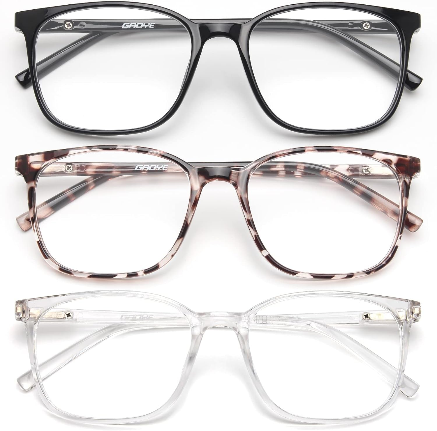 2 Pack Blue Light Blocking Glasses Women/Men, Computer Gaming Fake Eyeglasses Anti UV Ray-Spring Hinge