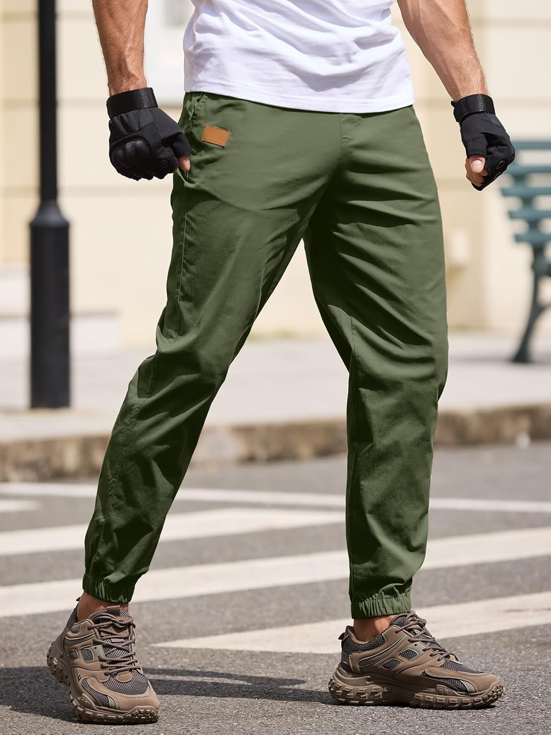 Joggers for Men Cotton Drawstring Chino Cargo Pants Hiking Outdoor Twill Track Jogger Sweatpants
