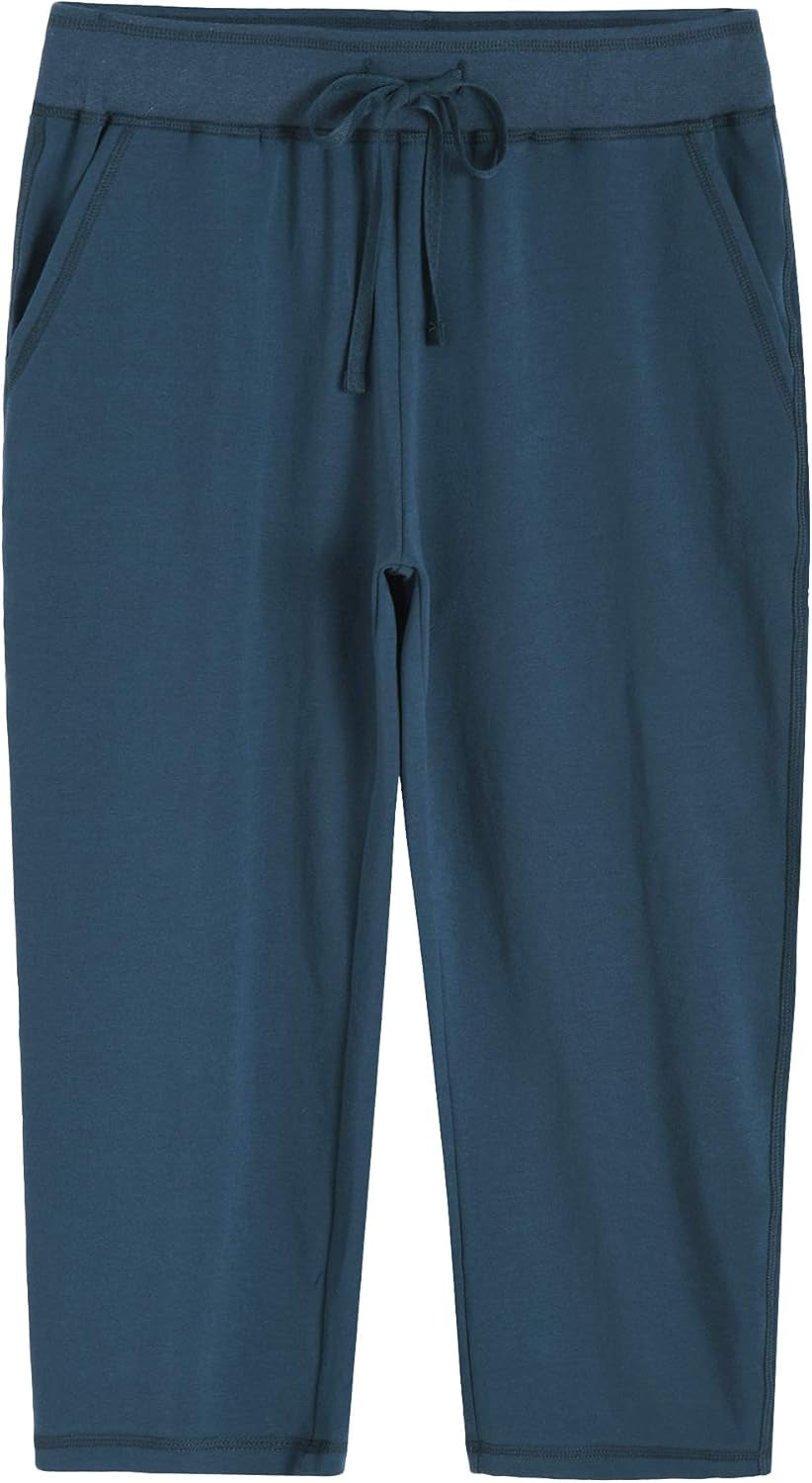 Women'S Knit Sweatpants Capri Pants with Pockets