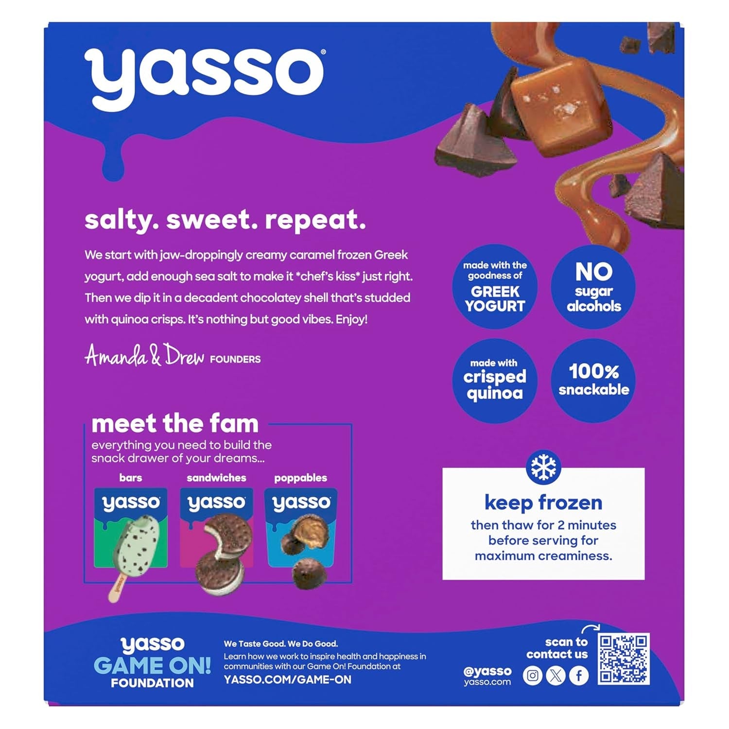 Frozen Greek Yogurt Bars Sea Salt Caramel Chocolate Crunch Bars 4 Count for a Ridiculously Creamy Frozen Snack Made with the Goodness of Greek Yogurt 2.65Fl Oz