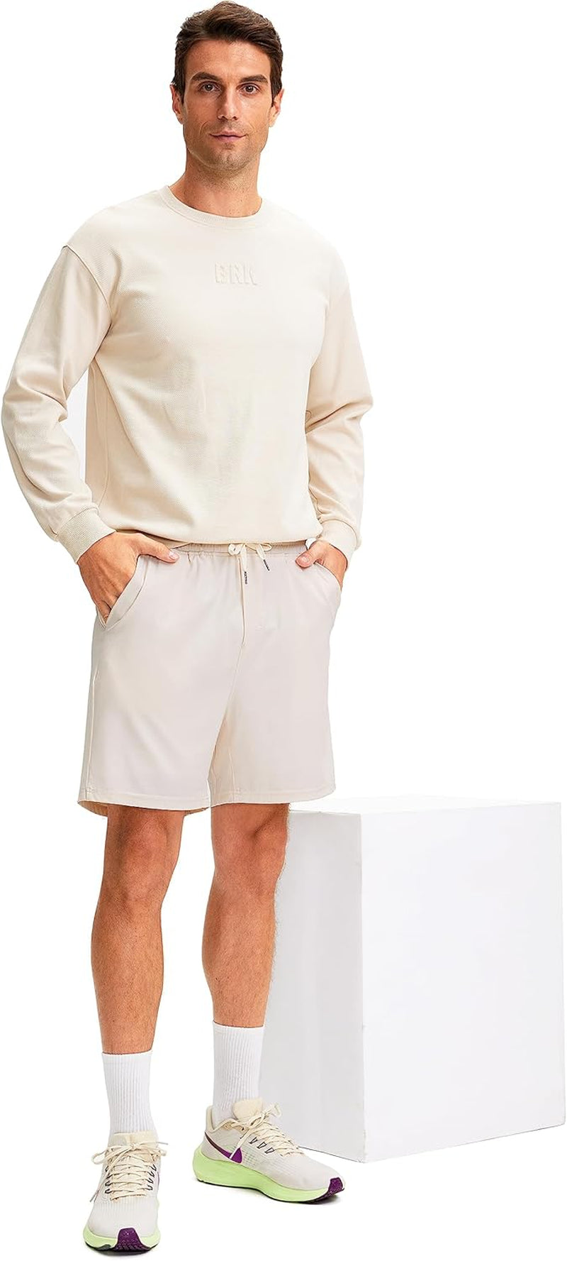 Men'S 2 in 1 Running Shorts with Liner 7 Inch Training Gym Athletic Workout Shorts for Men with Zipper Pockets