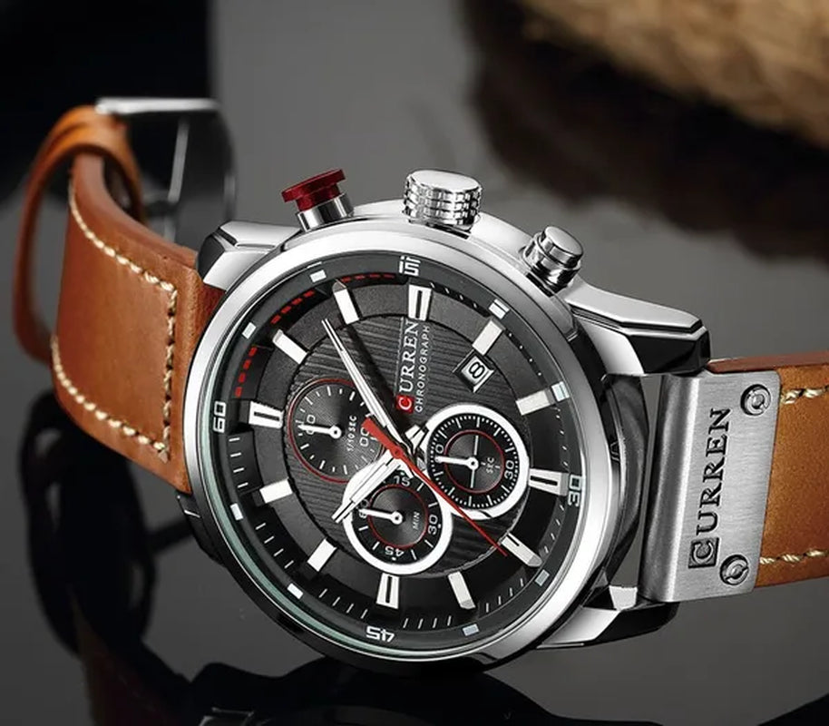 Men's CURREN 8291 Analog Digital Army Military Watches Leather Sports Watch Quartz Wristwatch