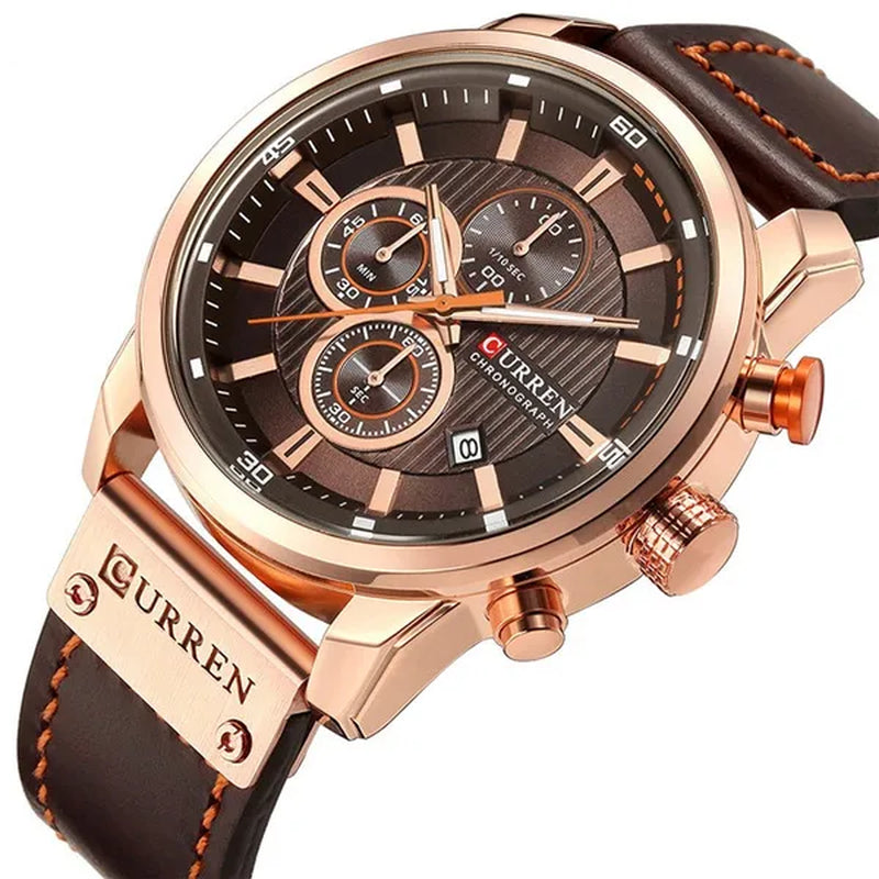 Men's CURREN 8291 Analog Digital Army Military Watches Leather Sports Watch Quartz Wristwatch