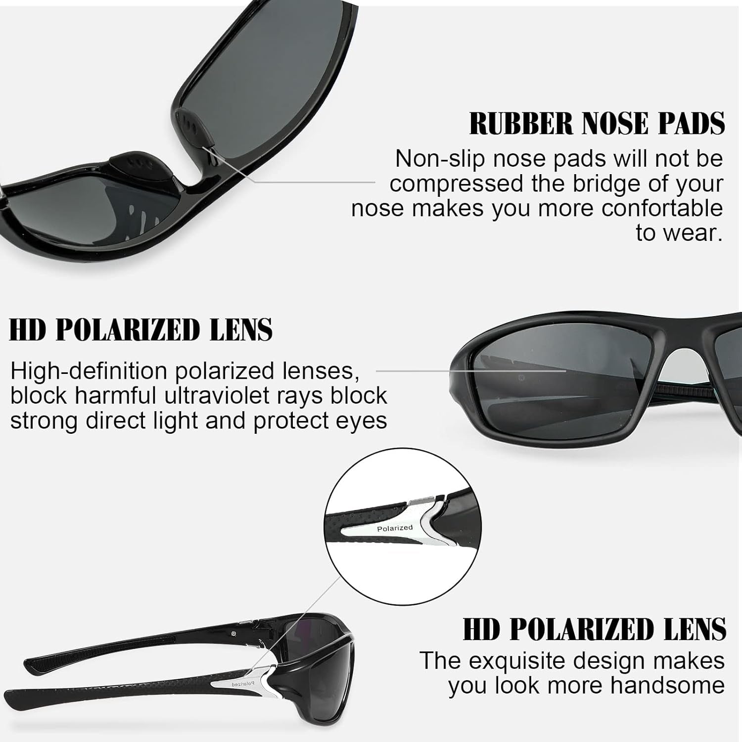 4 Pairs Men Polarized Sunglasses with UV Protection Driving Glasses Sports for Sport Outdoor Activities