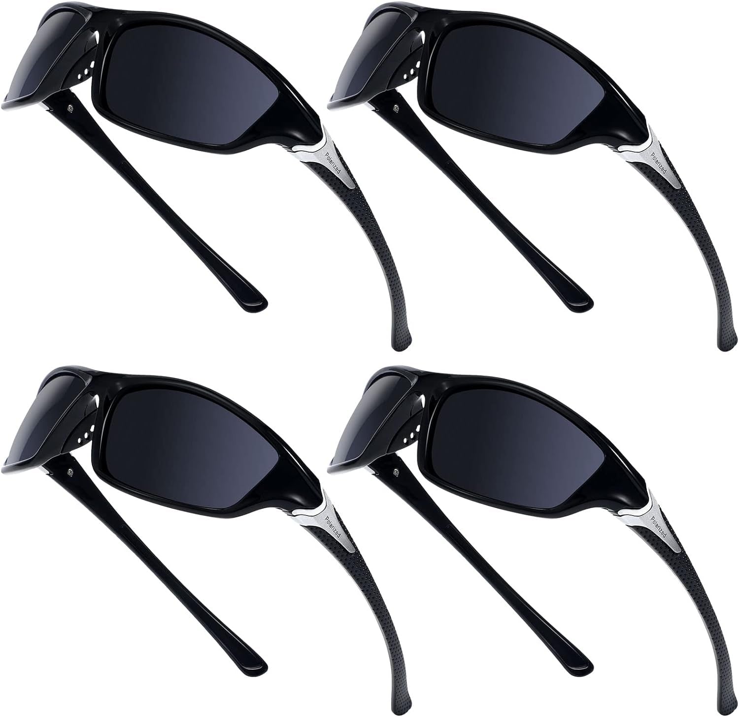 4 Pairs Men Polarized Sunglasses with UV Protection Driving Glasses Sports for Sport Outdoor Activities