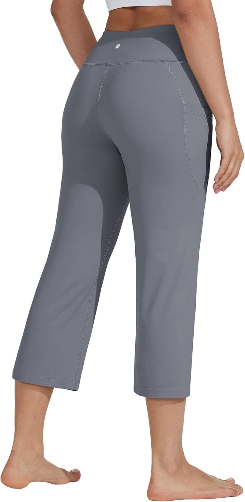 Women'S Yoga Capris Pants High Waist Leggings Crop Athletic Exercise Workout Capris Straight Leg 21"