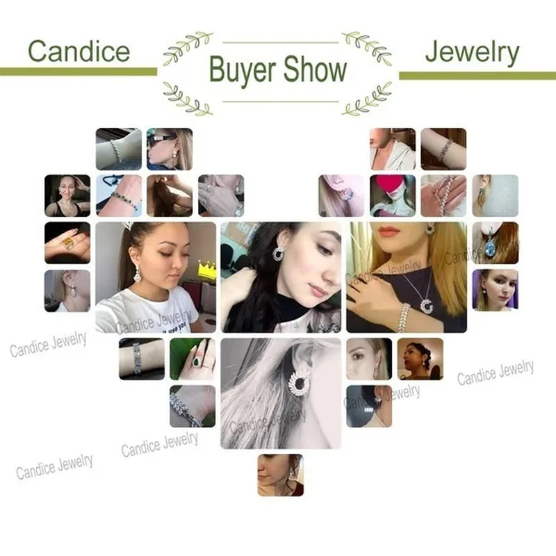 CANDICE Gorgeous Natural Red Green Zirconia Setting Silver Plated Big Teardrop Dangle Earrings for Women Party Dress Accessories