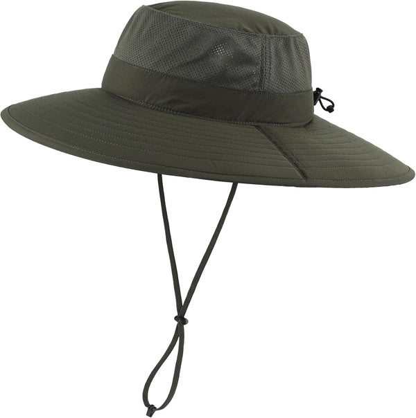 UPF50+ Mens Sun Hat Wide Brim Fishing Hat Foldable Large Brim UV Protection Sun Hat for Men Women Beach Gardening