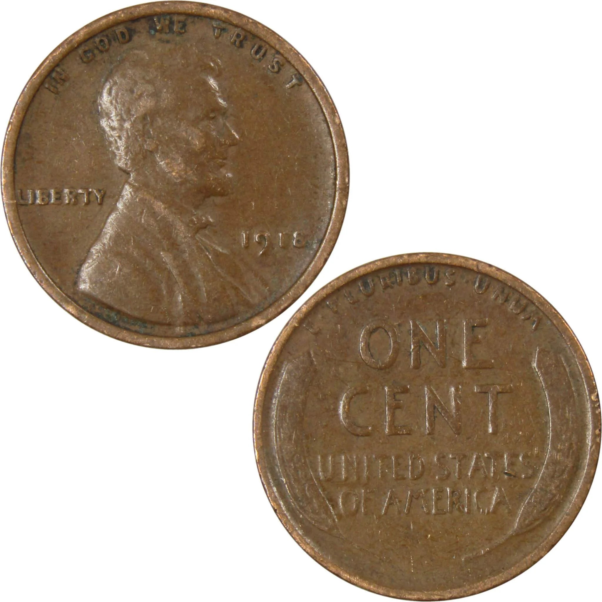 1918 Lincoln Wheat Cent AG about Good Bronze Penny 1C Coin Collectible Master Coins