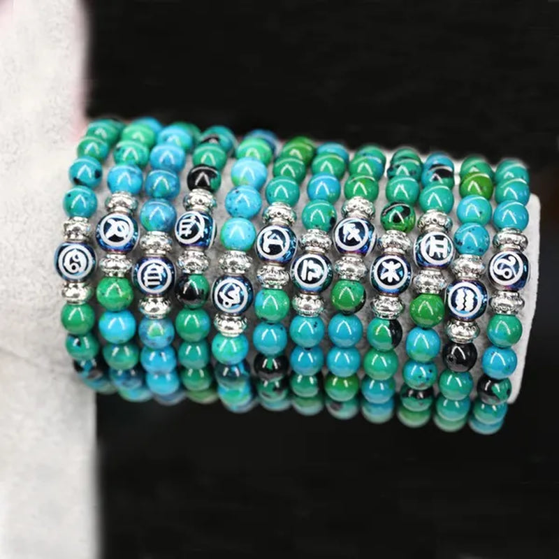 8MM 12 Constellation Phoenix Naturel Stone Beads Bracelet