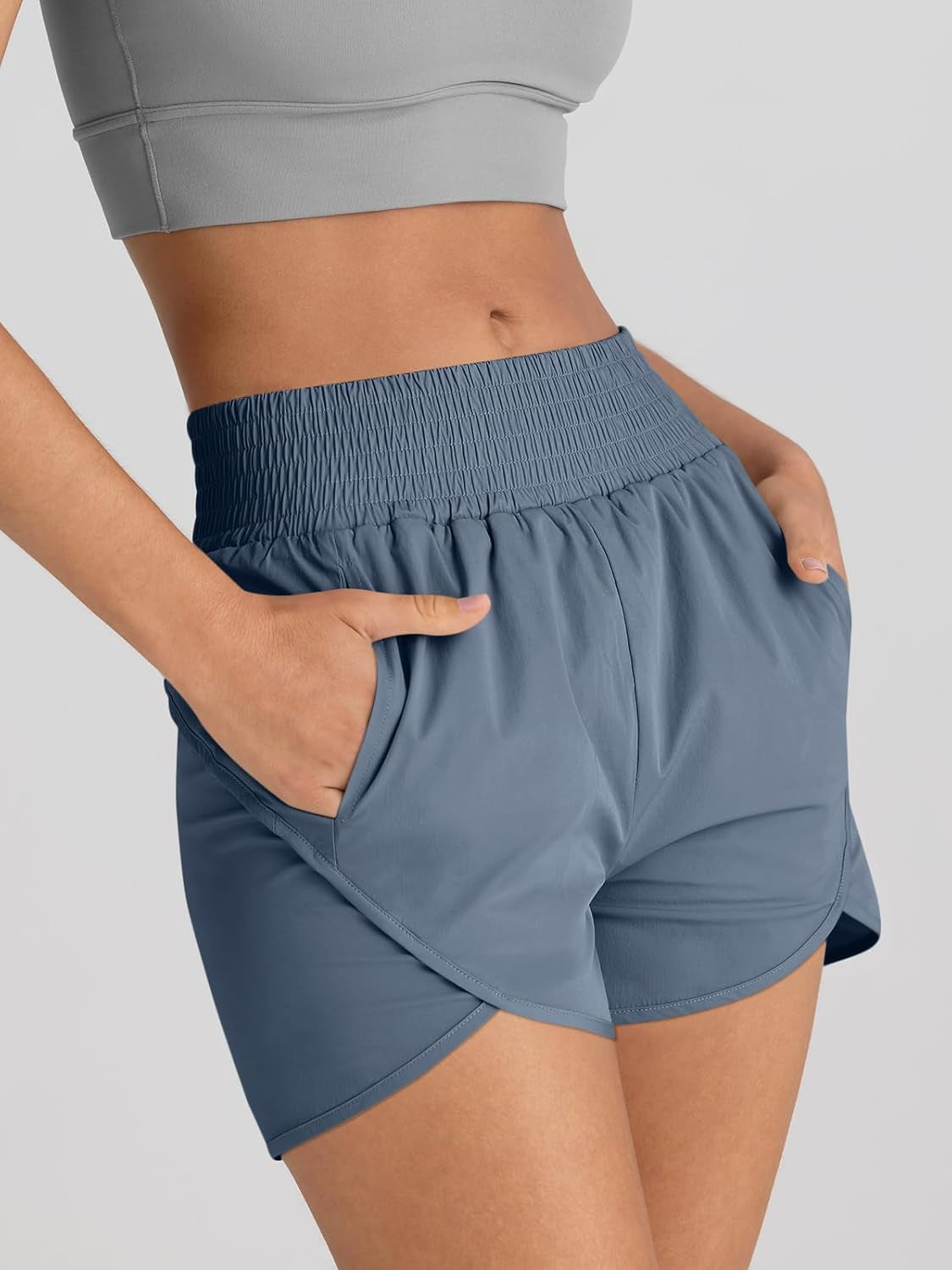 Womens Athletic Shorts High Waisted Running Shorts Gym Workout Shorts Casual Comfy Sport Shorts with Pockets 2025