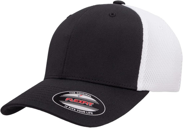 Ultrafibre Airmesh Fitted Cap, Black/White,Large-X-Large