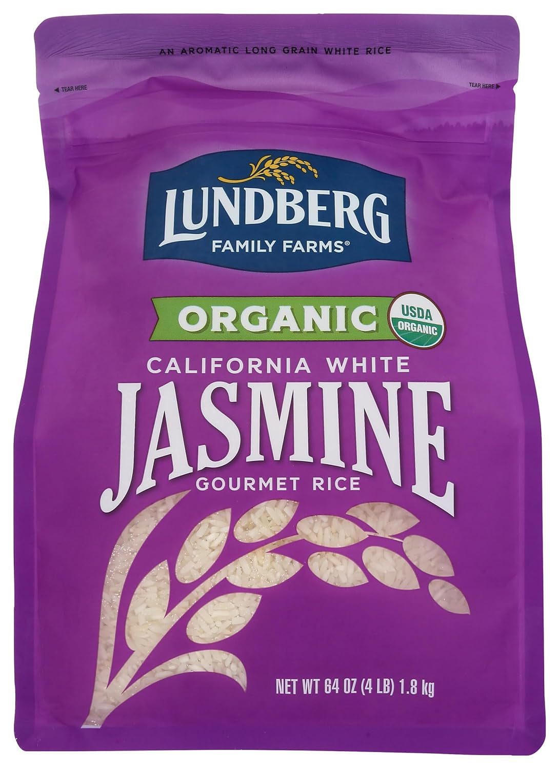 FAMILY FARMS Organic California White Jasmine Rice, 64 OZ