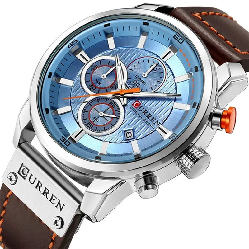 Men's CURREN 8291 Analog Digital Army Military Watches Leather Sports Watch Quartz Wristwatch
