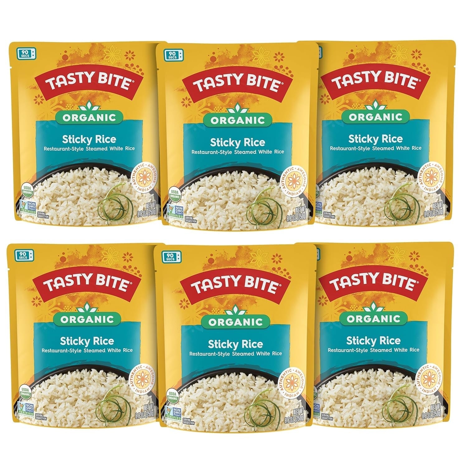 Organic Sticky Rice, 8.8 Ounce, (Pack of 6), Ready to Eat, Microwavable, Vegan, Gluten-Free
