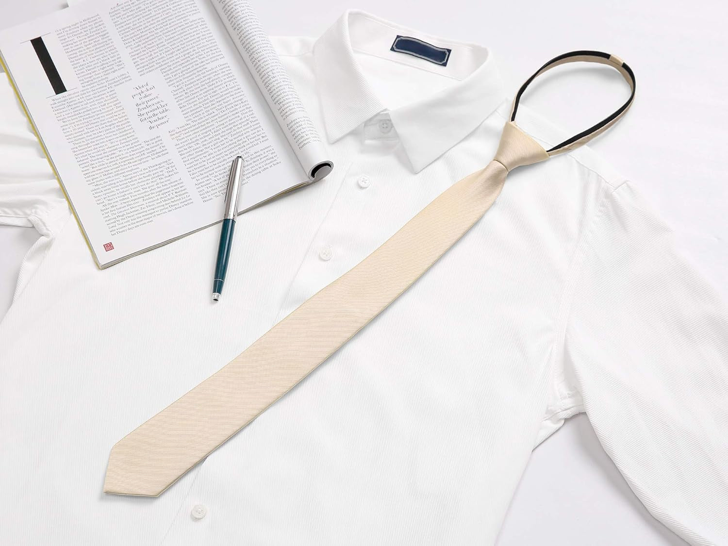 Men'S Skinny Pretied Solid Color Zipper Ties Neck Adjustable Strap Wedding Groom Tie